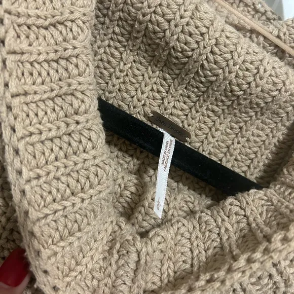 Free People Knit Cozy Tan Sweater Brown Chunky FPM