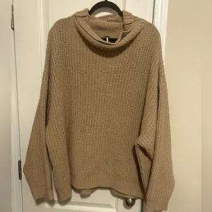 Free People Knit Cozy Tan Sweater Brown Chunky FPM