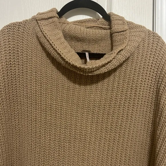 Free People Knit Cozy Tan Sweater Brown Chunky FPM