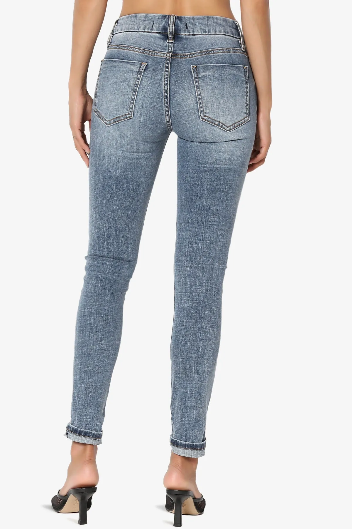 Greta Roll Up Skinny Jeans in Medium