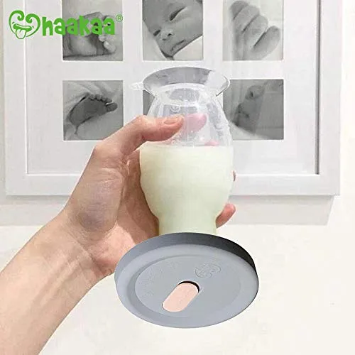 Haakaa Manual Breast Pump with Base with Silicone Lid Set