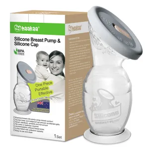 Haakaa Manual Breast Pump with Base with Silicone Lid Set
