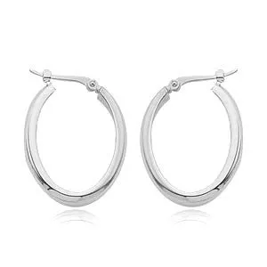Half Round Tube Oval Hoop Earrings