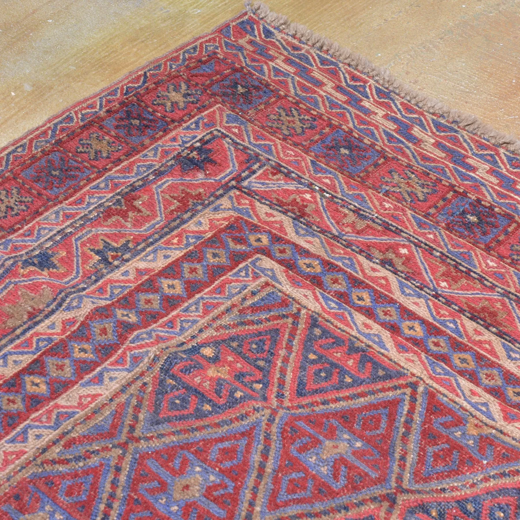 Hand-Woven Afghan Mashwani Flatweave Handmade Wool Rug (Size 4.8 X 6.4) Brrsf-1401