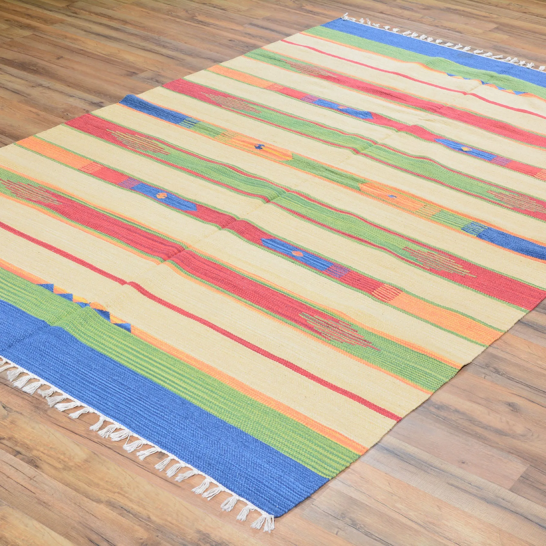 Hand-Woven Cotton Reversible Kilim Southwestern Design Rug (Size 5.0 X 7.8) Brral-4194