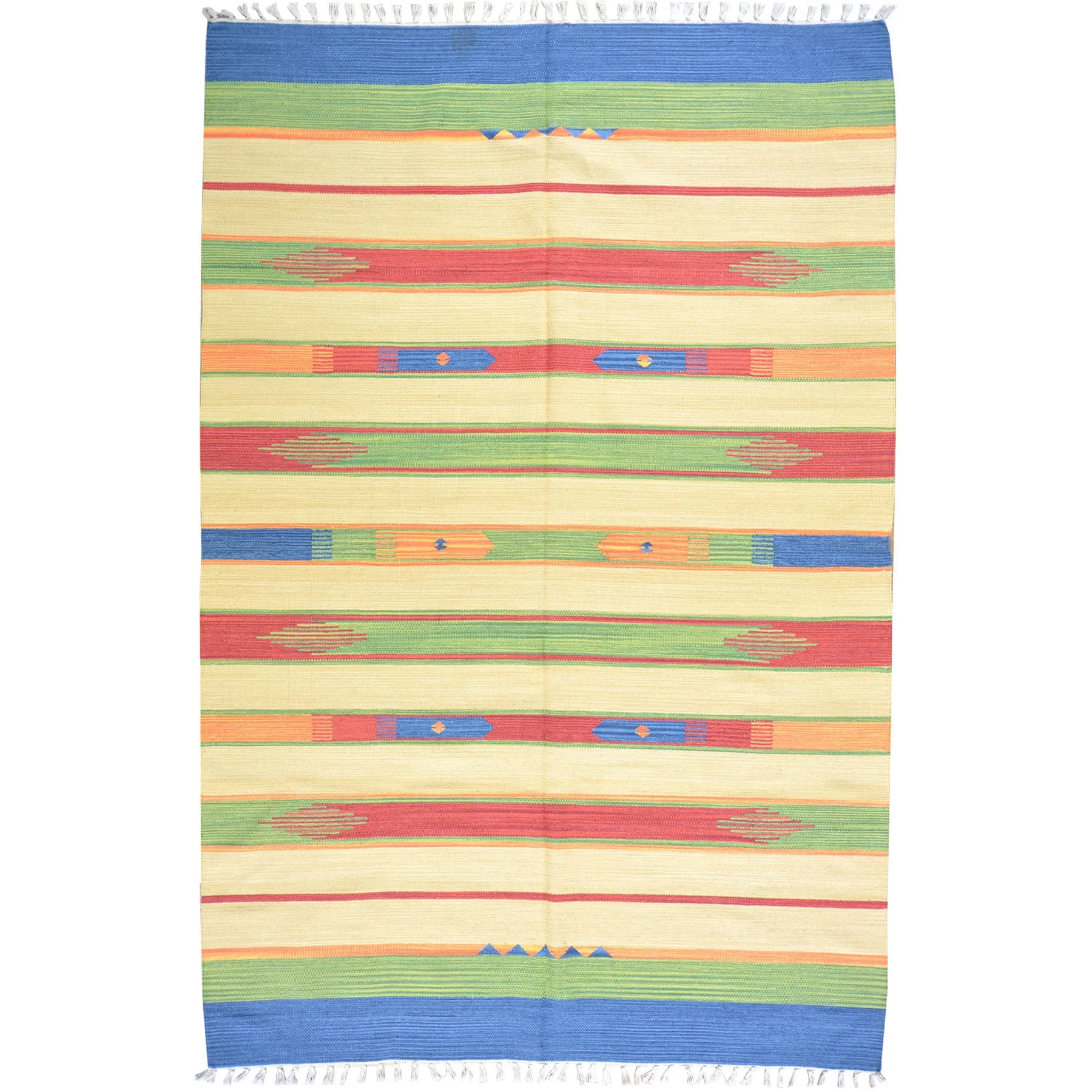 Hand-Woven Cotton Reversible Kilim Southwestern Design Rug (Size 5.0 X 7.8) Brral-4194