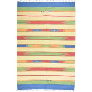 Hand-Woven Cotton Reversible Kilim Southwestern Design Rug (Size 5.0 X 7.8) Brral-4194