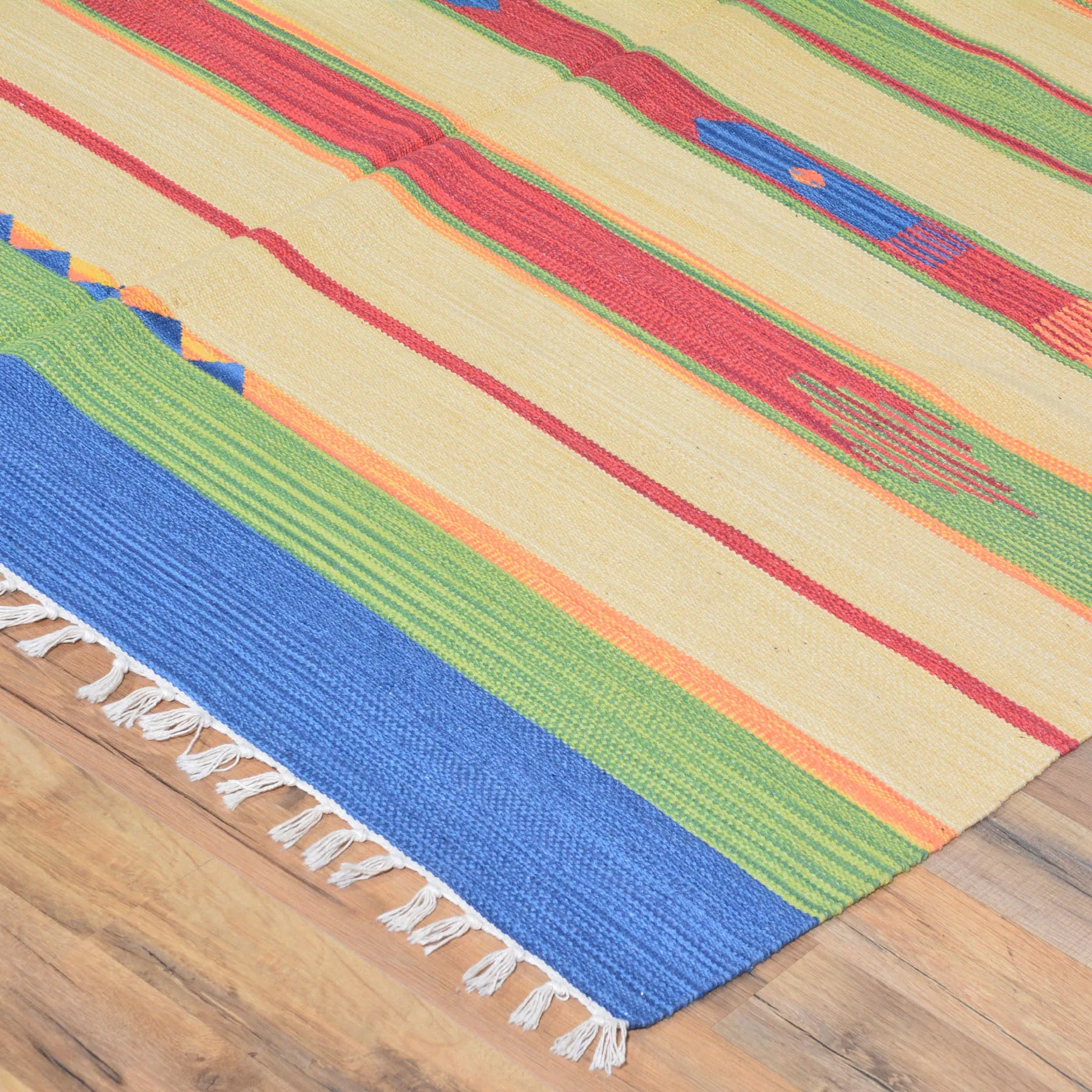 Hand-Woven Cotton Reversible Kilim Southwestern Design Rug (Size 5.0 X 7.8) Brral-4194