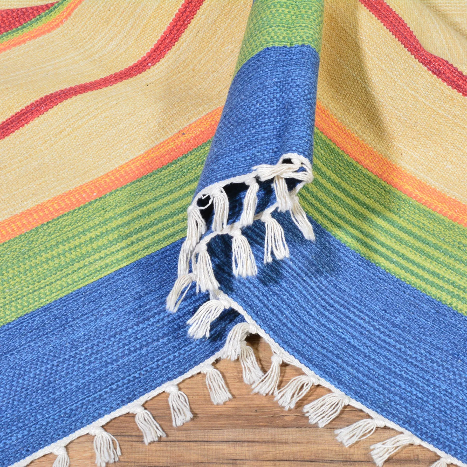 Hand-Woven Cotton Reversible Kilim Southwestern Design Rug (Size 5.0 X 7.8) Brral-4194