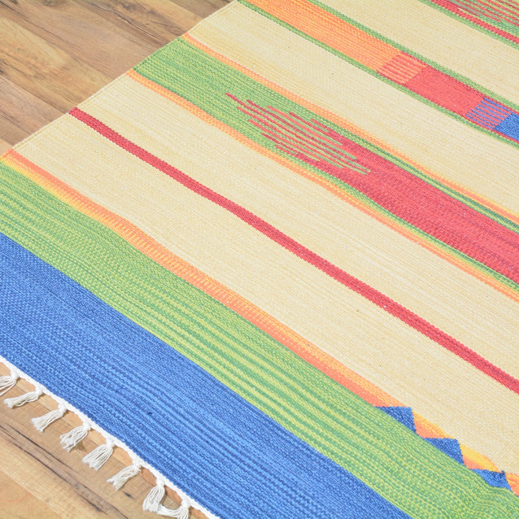 Hand-Woven Cotton Reversible Kilim Southwestern Design Rug (Size 5.0 X 7.8) Brral-4194