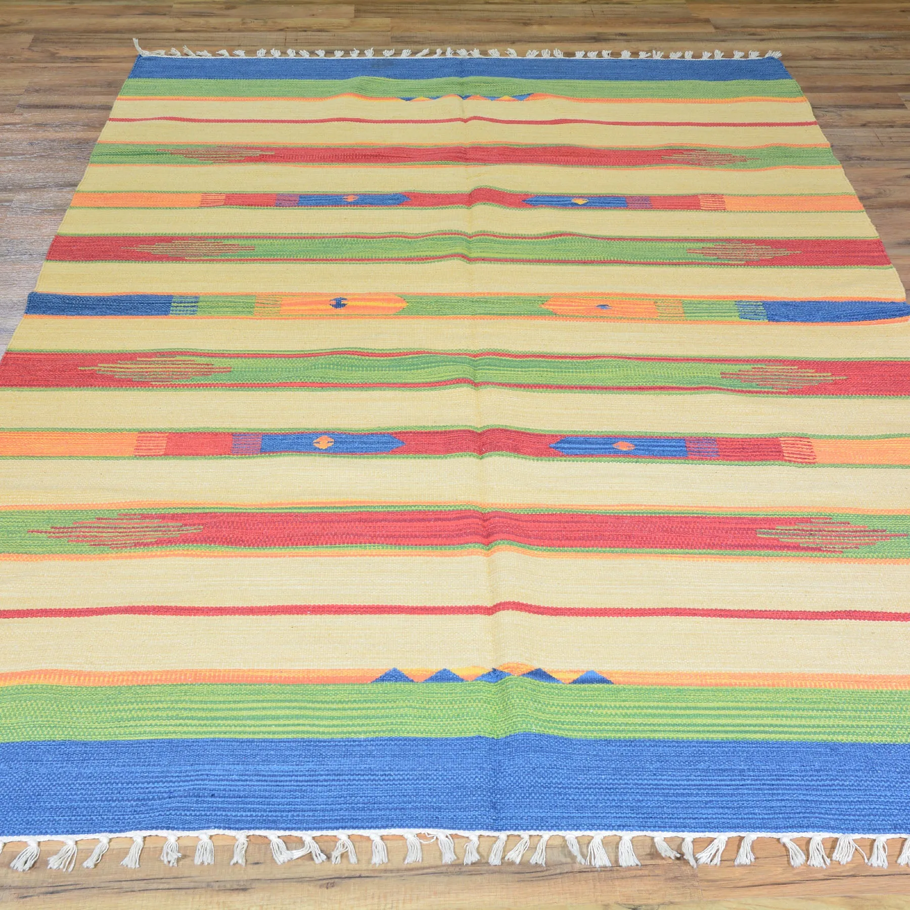 Hand-Woven Cotton Reversible Kilim Southwestern Design Rug (Size 5.0 X 7.8) Brral-4194