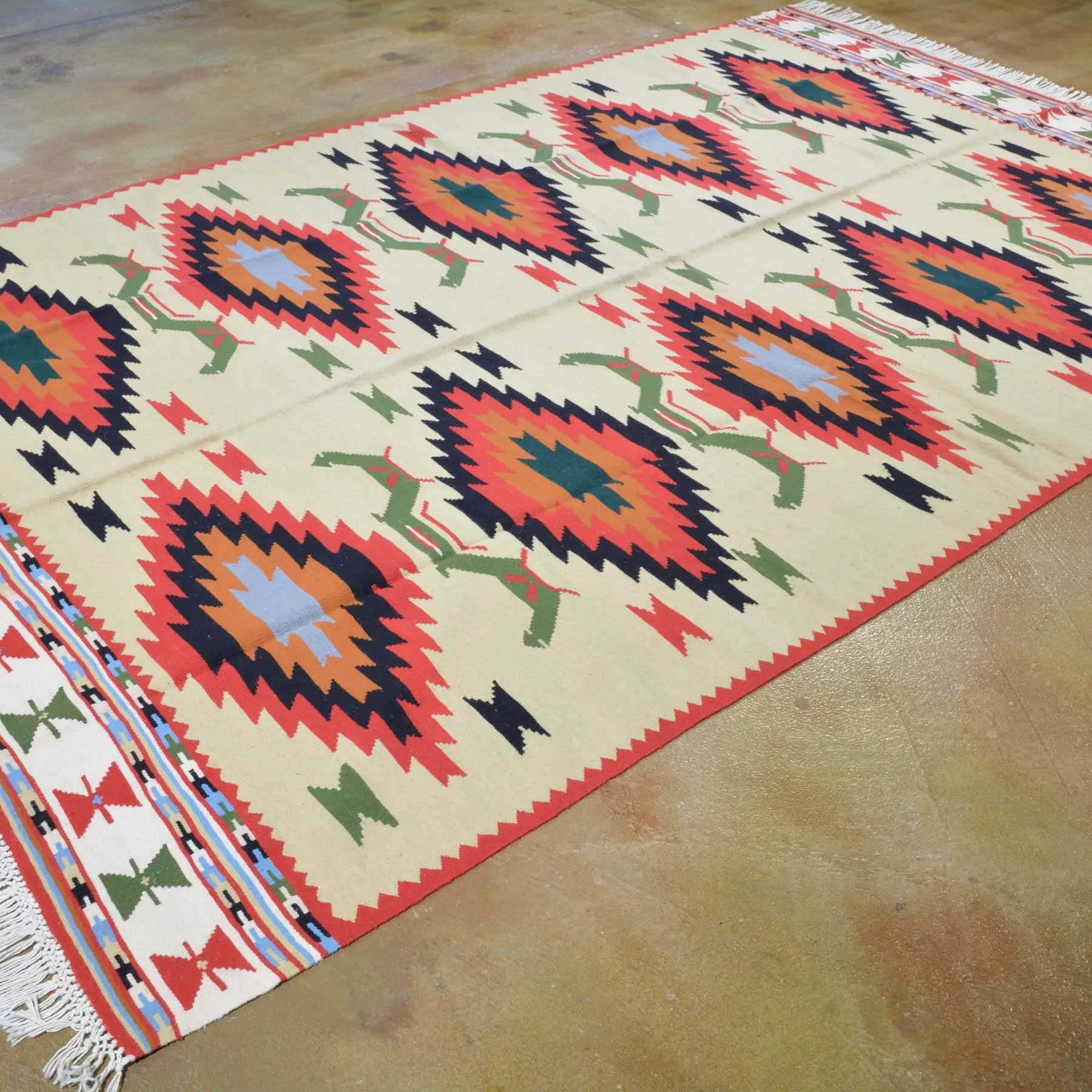 Hand-Woven Macedonian Kilim Handmade Wool Rug (Size 6.5 X 9.5) Brrsf-6159