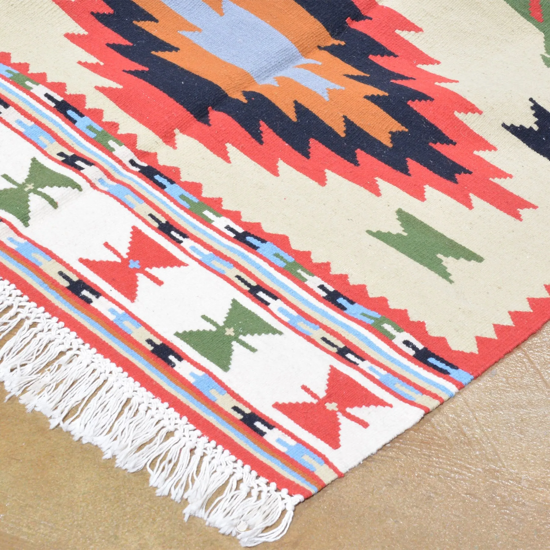 Hand-Woven Macedonian Kilim Handmade Wool Rug (Size 6.5 X 9.5) Brrsf-6159