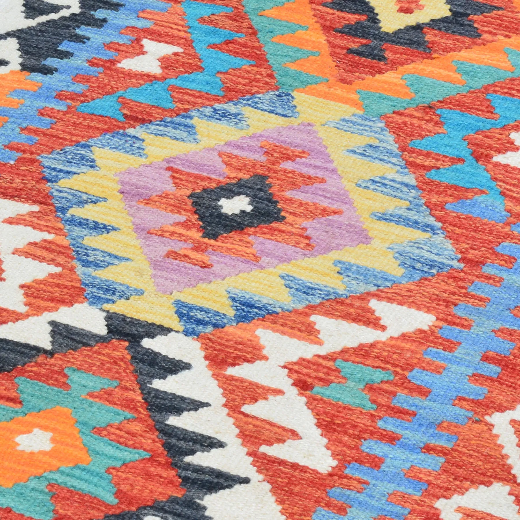 Hand-Woven Reversible Momana Kilim Handmade Wool Rug (Size 2.6 X 16.1) Cwral-10098