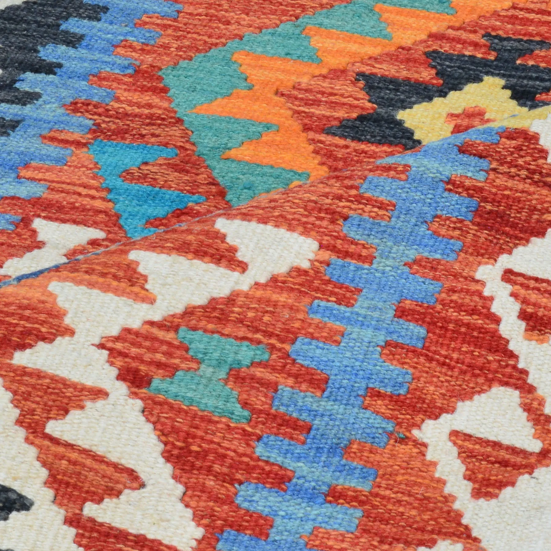 Hand-Woven Reversible Momana Kilim Handmade Wool Rug (Size 2.6 X 16.1) Cwral-10098