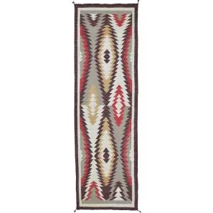 Hand-Woven Reversible Southwestern Design Handmade Wool Kilim (Size 3.0 X 9.7) Cwral-10359