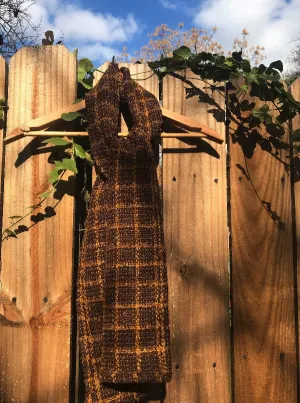 Handwoven Scarf, Windowpane Plaid