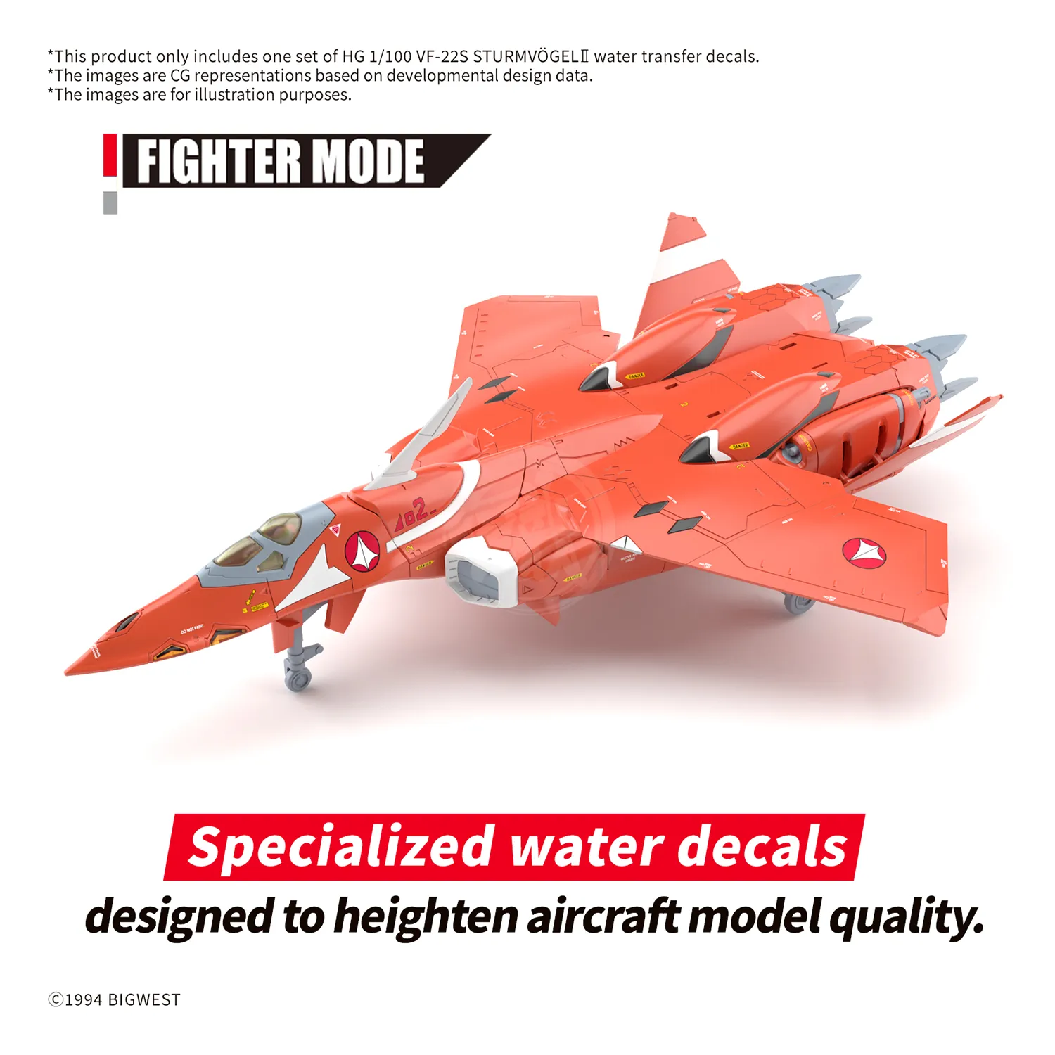 HG VF-22S Sturmvogel II Waterslide Decals