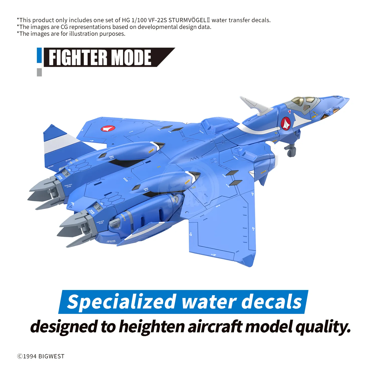 HG VF-22S Sturmvogel II Waterslide Decals