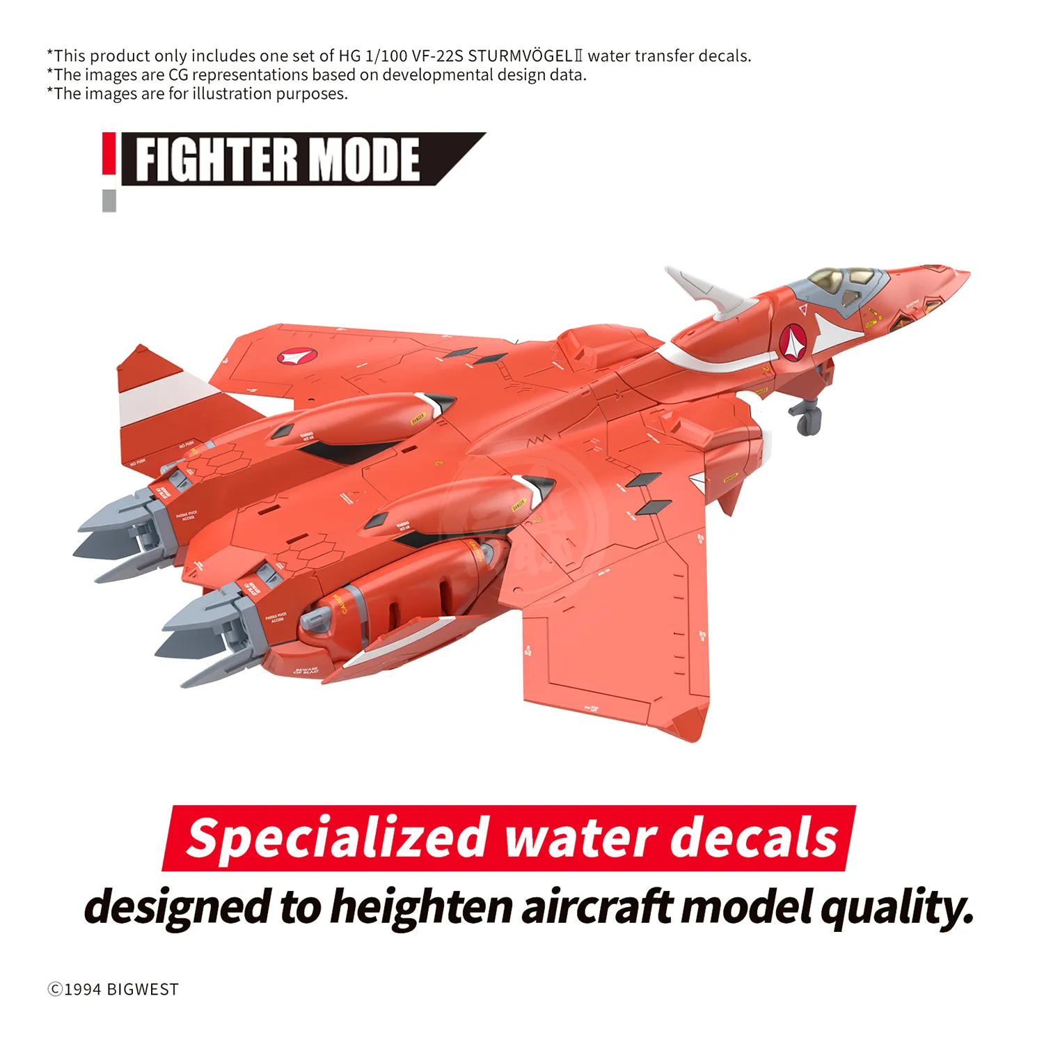 HG VF-22S Sturmvogel II Waterslide Decals