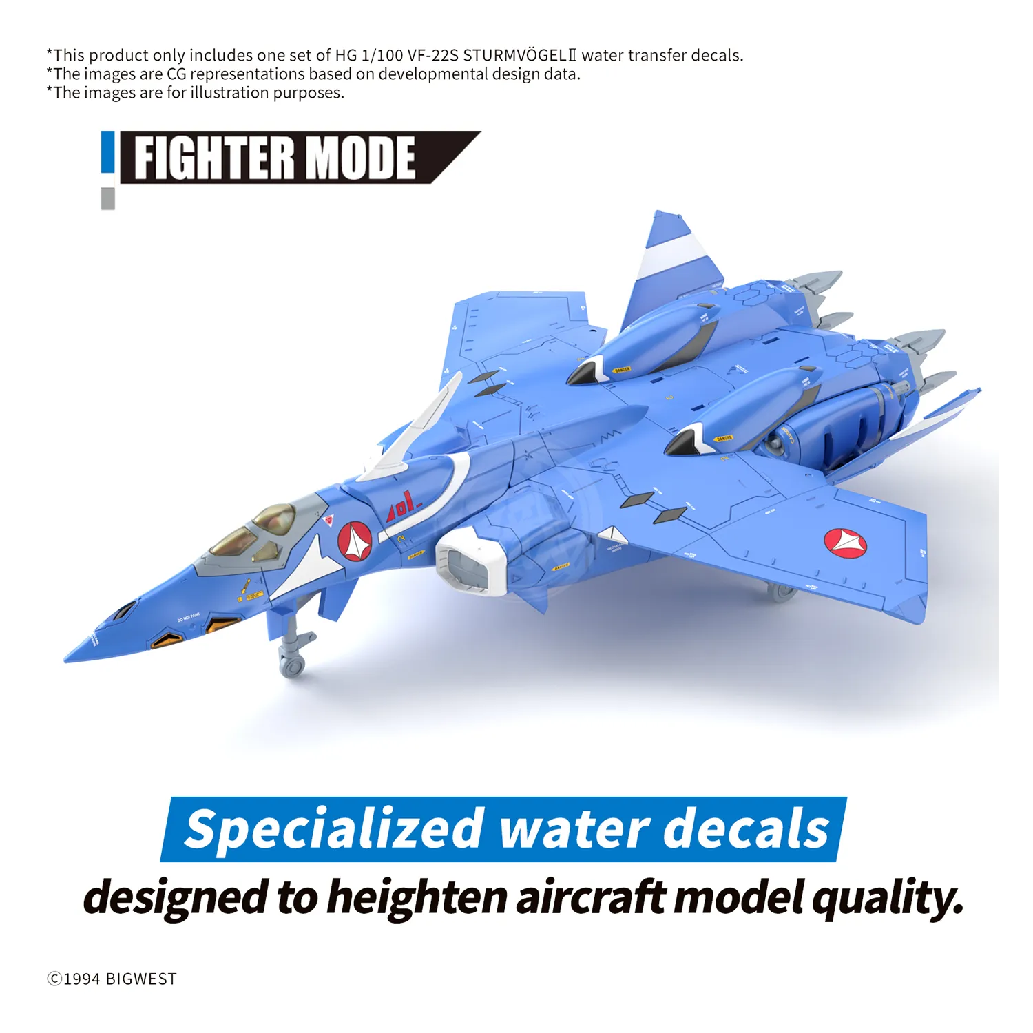 HG VF-22S Sturmvogel II Waterslide Decals