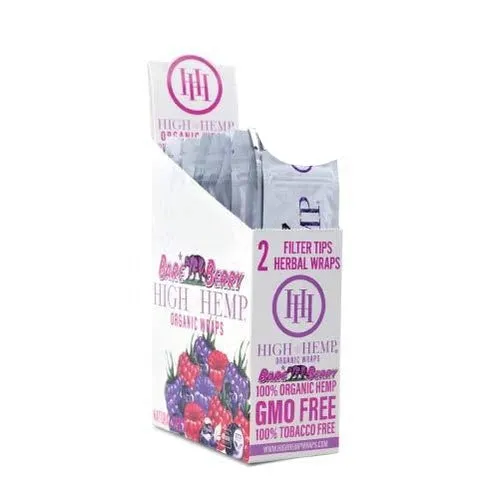 High Hemp Organic Wraps - Various Flavors - (25 Packs Per Display)