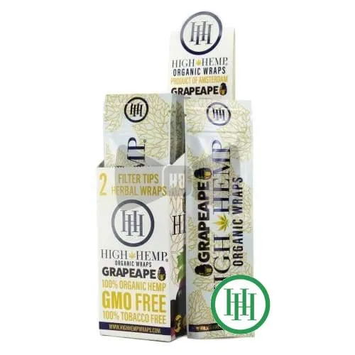High Hemp Organic Wraps - Various Flavors - (25 Packs Per Display)
