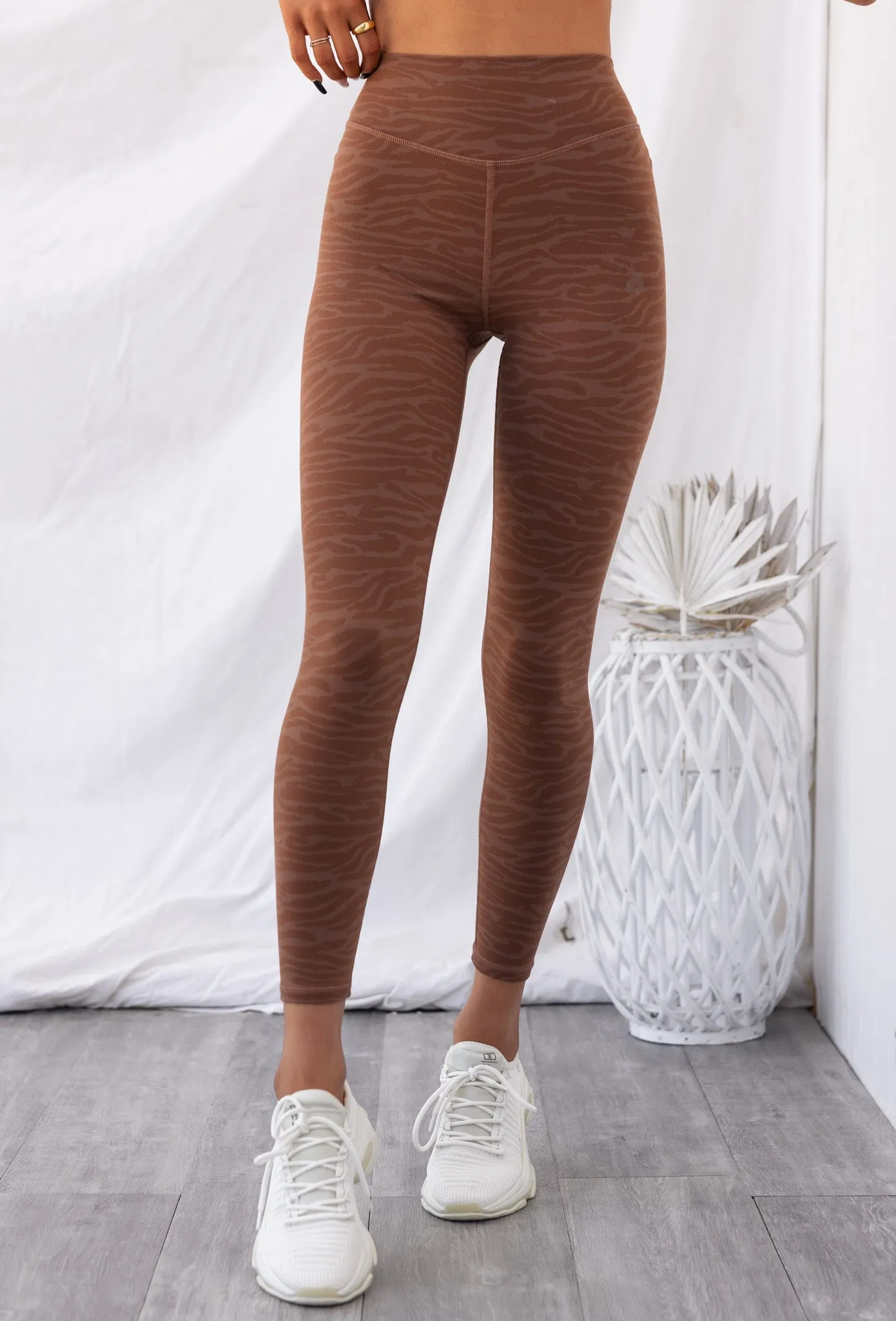 High Waist Leggings - Chocolate Zebra