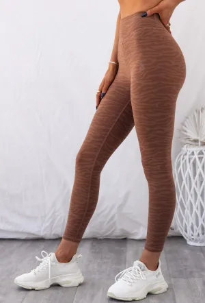 High Waist Leggings - Chocolate Zebra