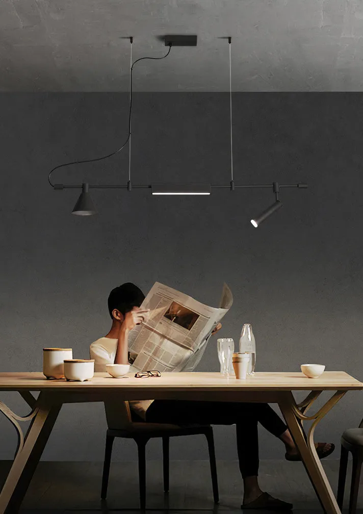 Horizontal LED Linear Light Pendant for Kitchen Island, Office