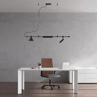 Horizontal LED Linear Light Pendant for Kitchen Island, Office