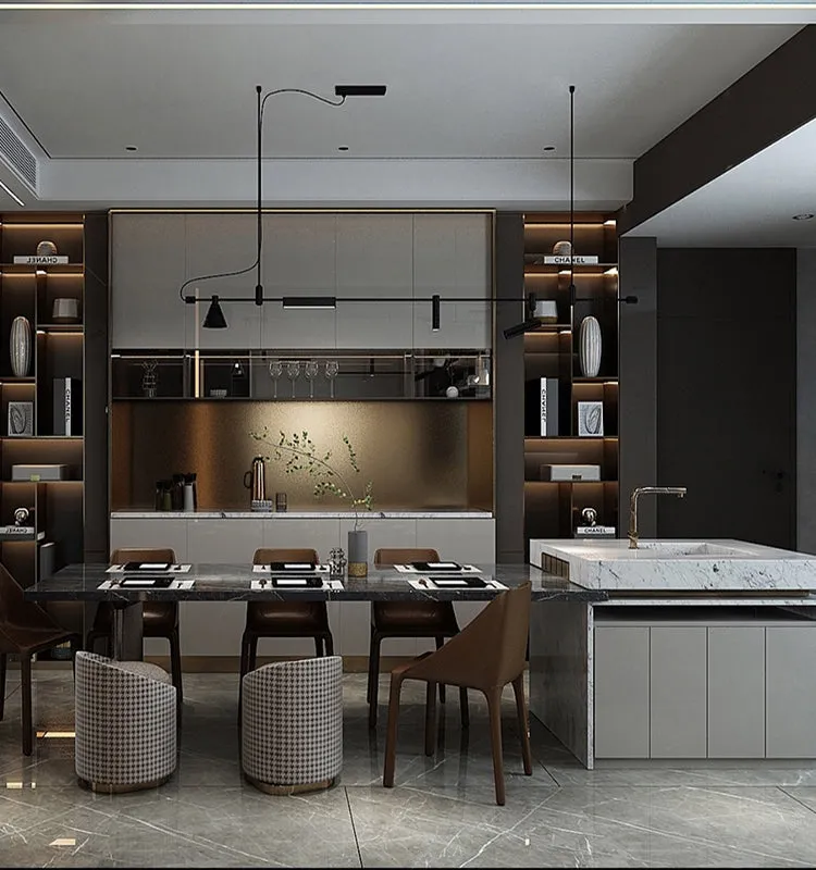Horizontal LED Linear Light Pendant for Kitchen Island, Office
