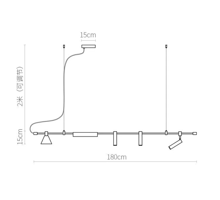 Horizontal LED Linear Light Pendant for Kitchen Island, Office
