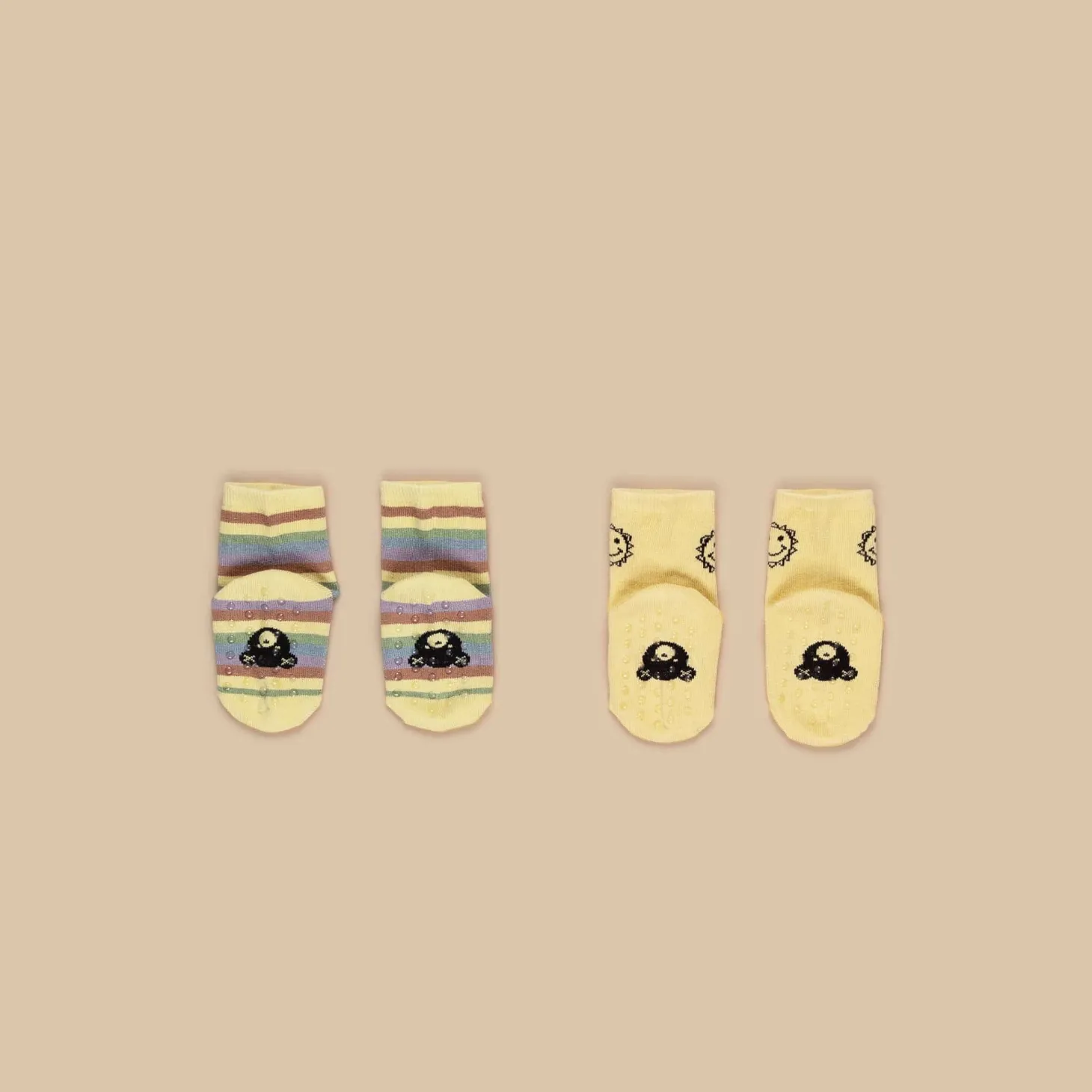 Hux - Rainbow Stripe/ Sunny Socks 2 Pack - Yellow