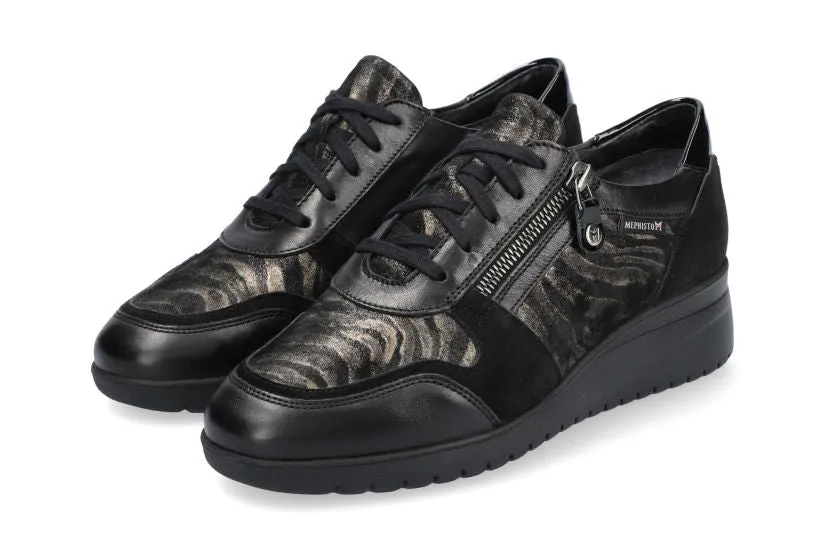 'IASMINA' women's ergonomic lace-zip shoe - Black