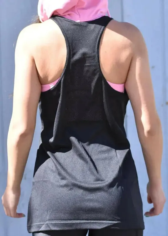 Jenni Racerback Tank with Stylish Partially See-Through Design