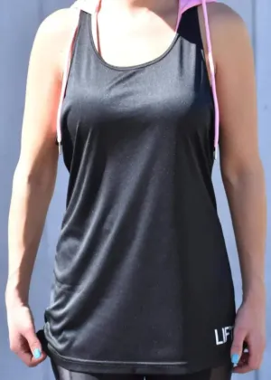 Jenni Racerback Tank with Stylish Partially See-Through Design
