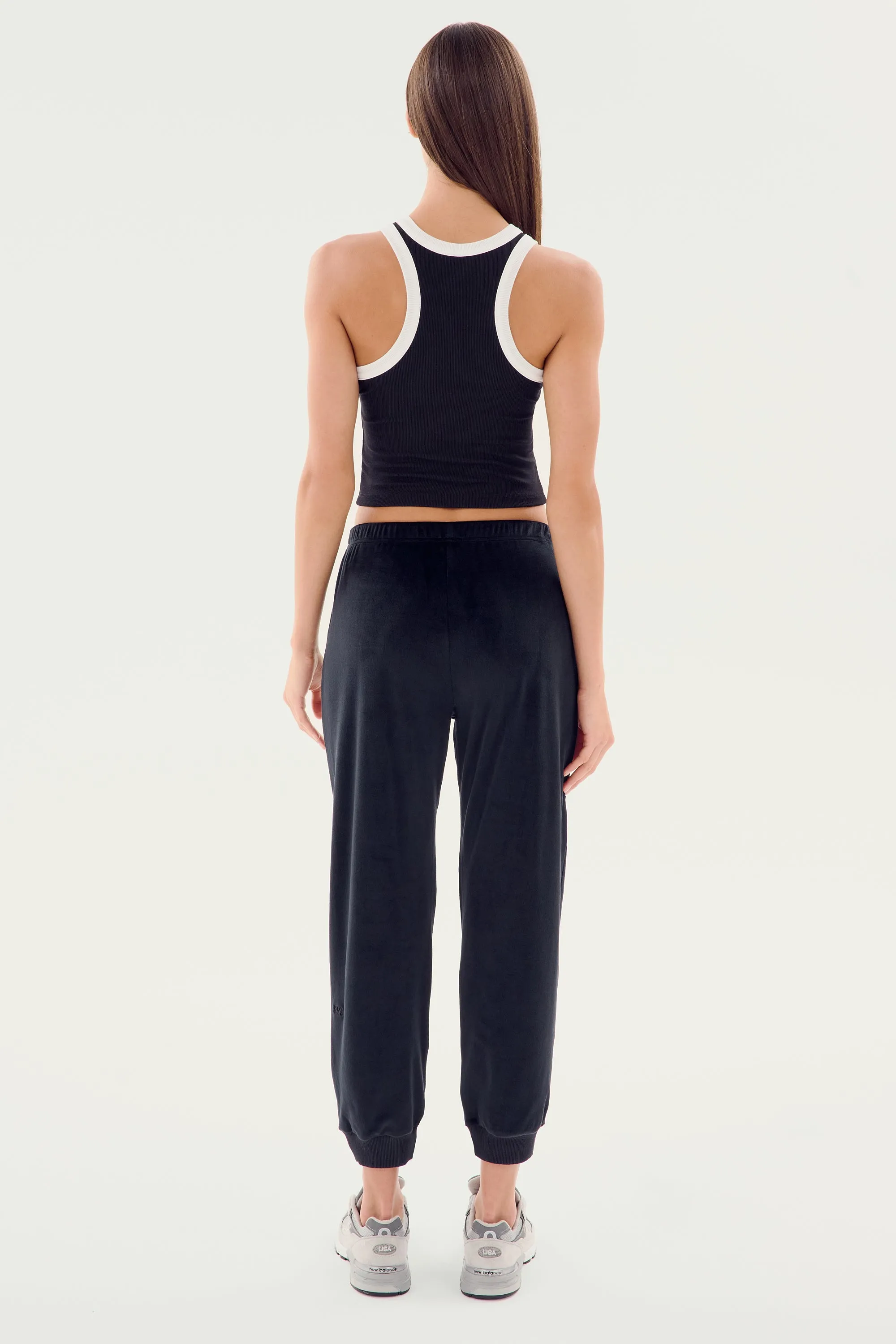Kiki Rib Crop Tank - Black/White