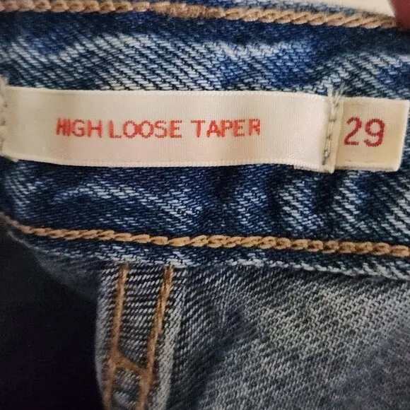 Levi's Premium Denim High Loose Taper Jeans Mid Wash Size 29