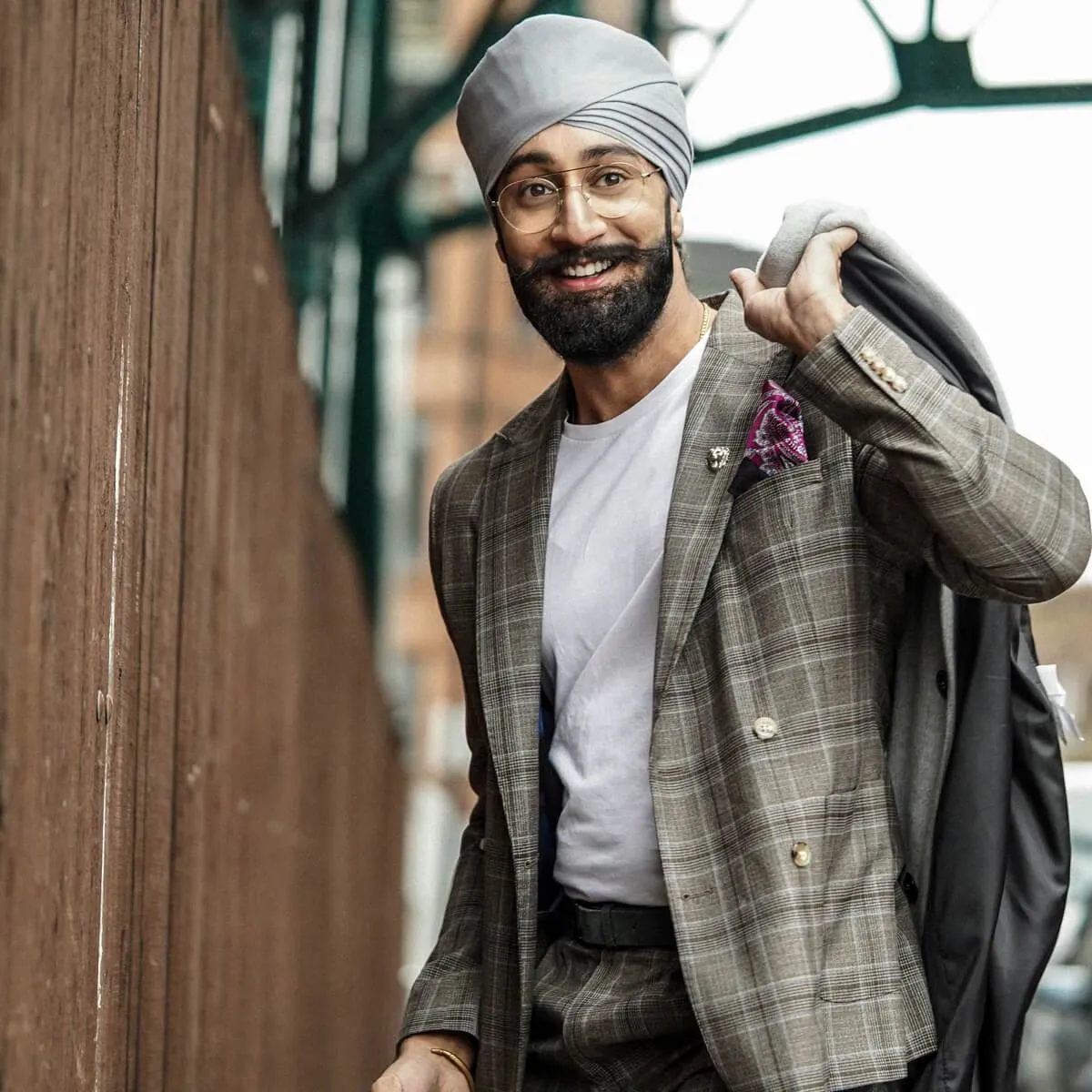 Light Grey Full Voile Turban