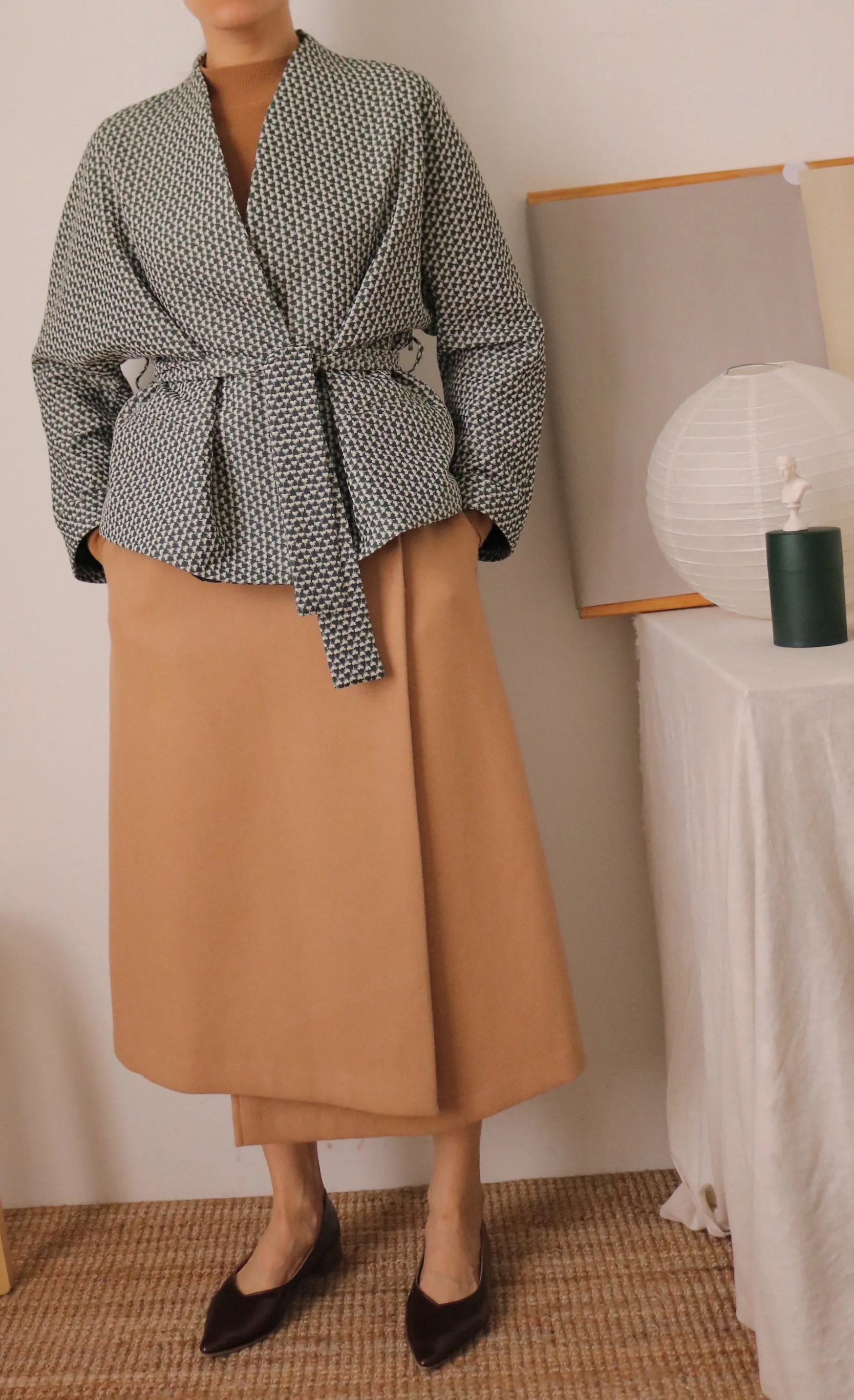 Lis Kimono Wrap Jacket { Limited Edition , French-made woven fabric }