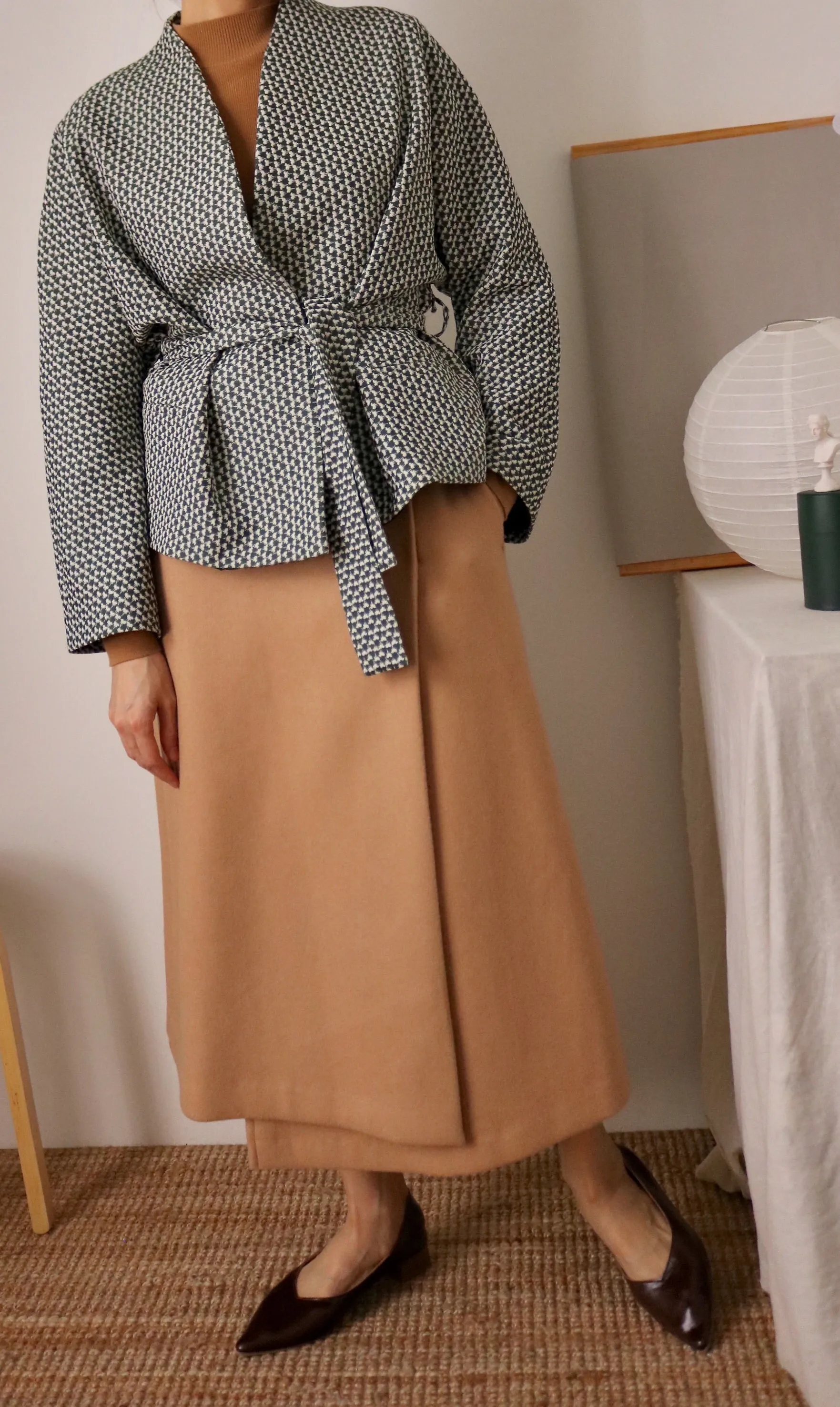Lis Kimono Wrap Jacket { Limited Edition , French-made woven fabric }
