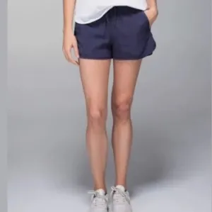 Lululemon Varsity Short Women Drawstring Purple High Rise Pockets Running Tencel