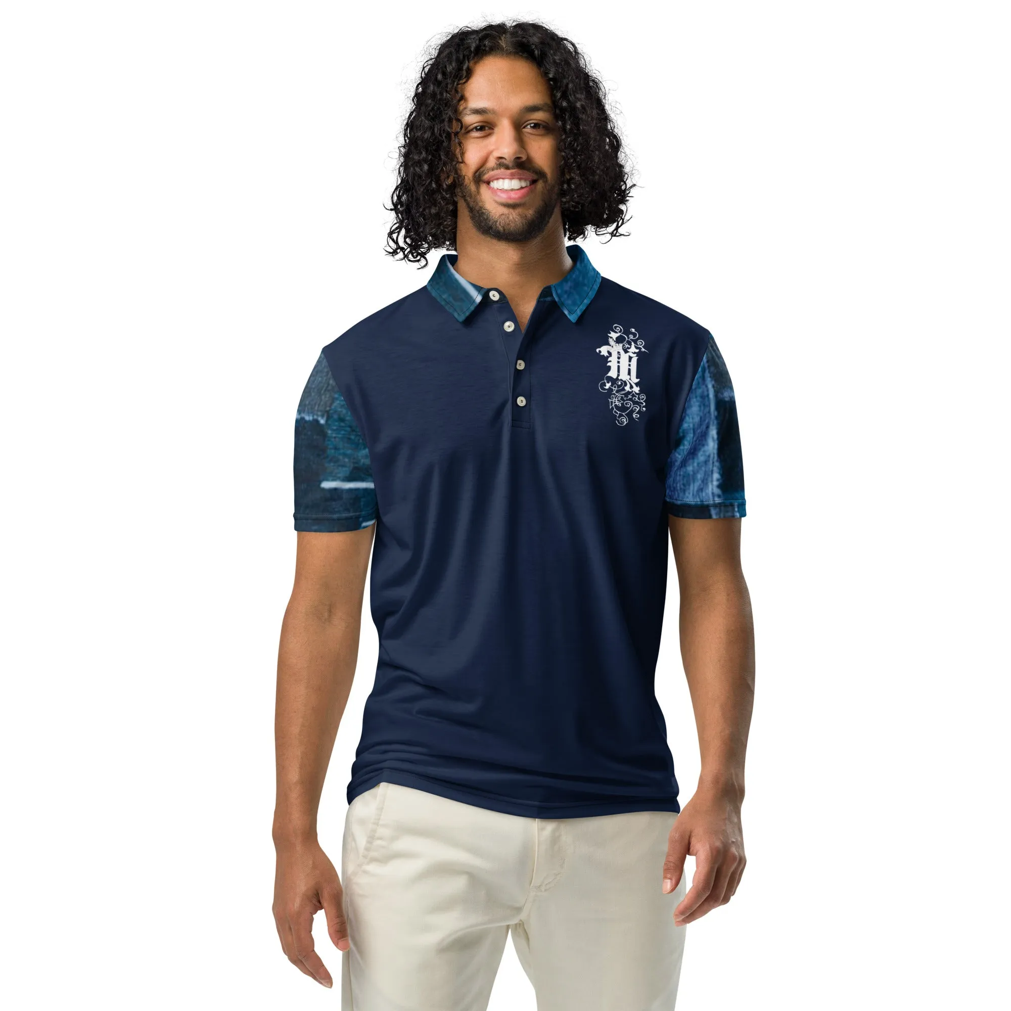 Maadish | Men’s slim fit multi denim polo