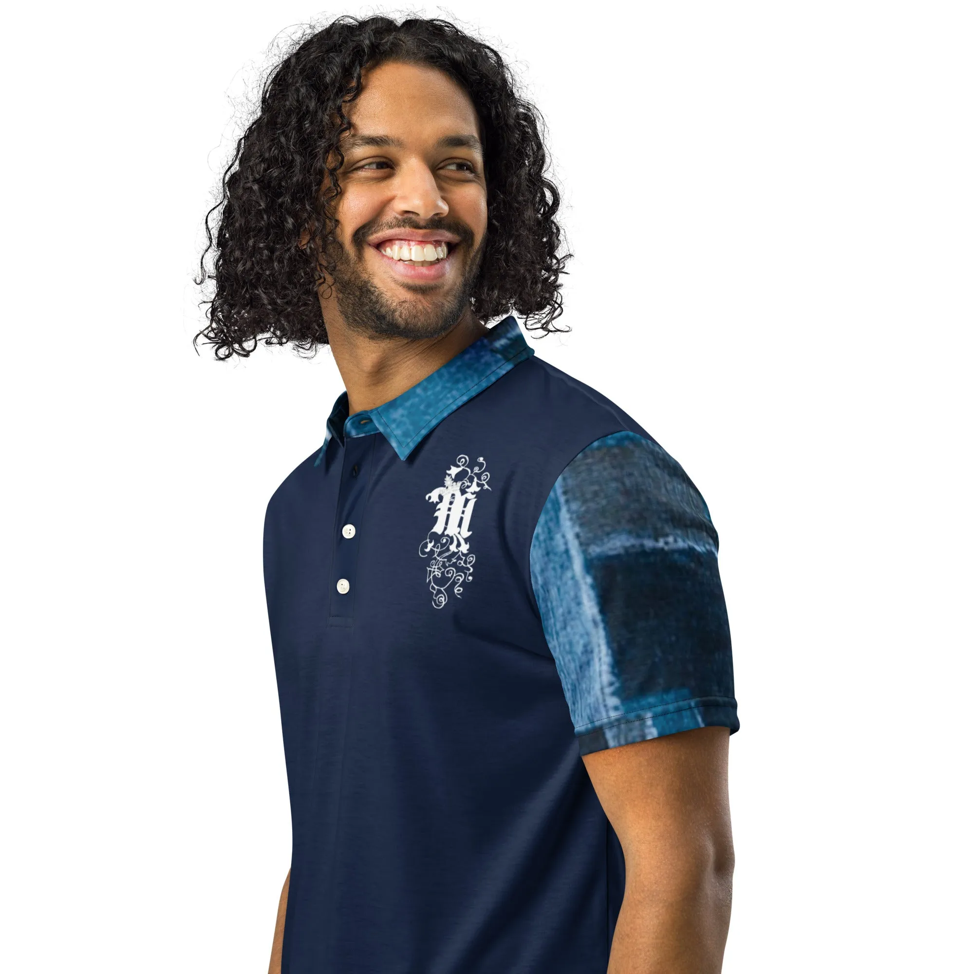 Maadish | Men’s slim fit multi denim polo