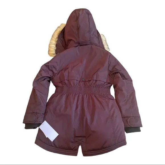 Madden Girl Merlot coat with faux fur hood