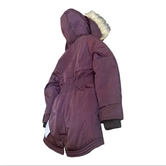 Madden Girl Merlot coat with faux fur hood