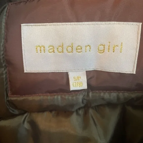 Madden Girl Merlot coat with faux fur hood