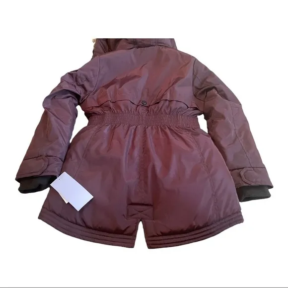 Madden Girl Merlot coat with faux fur hood