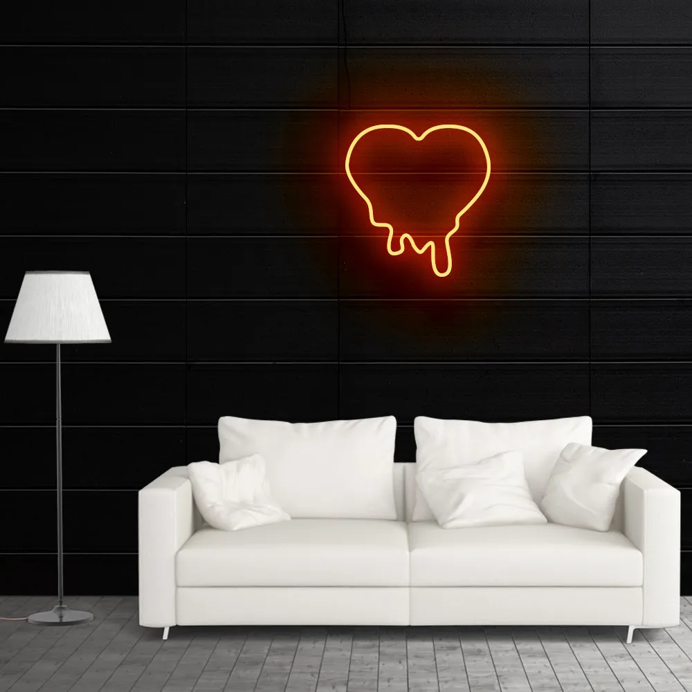 MELTING HEART Neon Sign Light